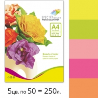 Набір двостороннього кольорового паперу Spectra Color (неон IT 82O) для творчості А4 75 г/м2 - 250 арк.