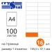 Етикетки самоклейні Crystal Premium A4 з прямокутними краями - 100 аркушів