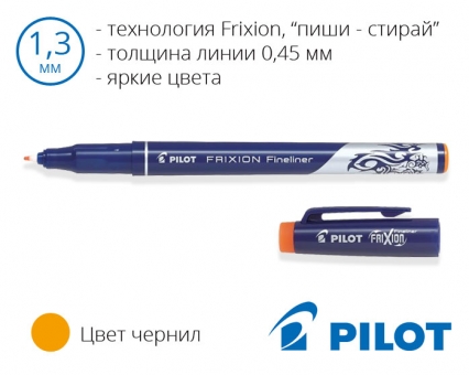 Маркер ручка стираюча Pilot FriXion Fineliner SW-FF за технологією "пиши - стирай" (товщина лінії 0,45 мм)