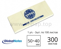 Папір для нотаток з клейким краєм Global Notes 50x40 мм - 300 аркушів