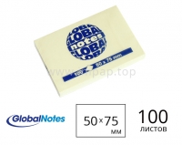 Папір для записів з липким краєм Global Notes 50x75 мм - 100 аркушів