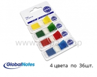 Стікери з клейким краєм (роздільники) Global Notes 12,5x43мм - 4 кольори по 36шт.