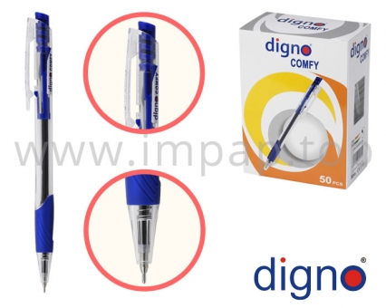 Ручка кулькова автоматична масляна DIGNO COMFY TROP (синя, чорна, червона, зелена, червона)